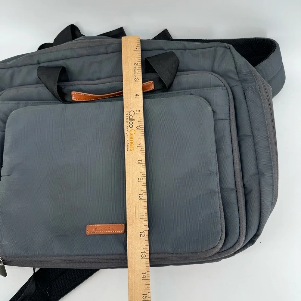 Paul Smith 3Way Briefcase Backpack Men’s Business Bag Khaki Nylon Leather